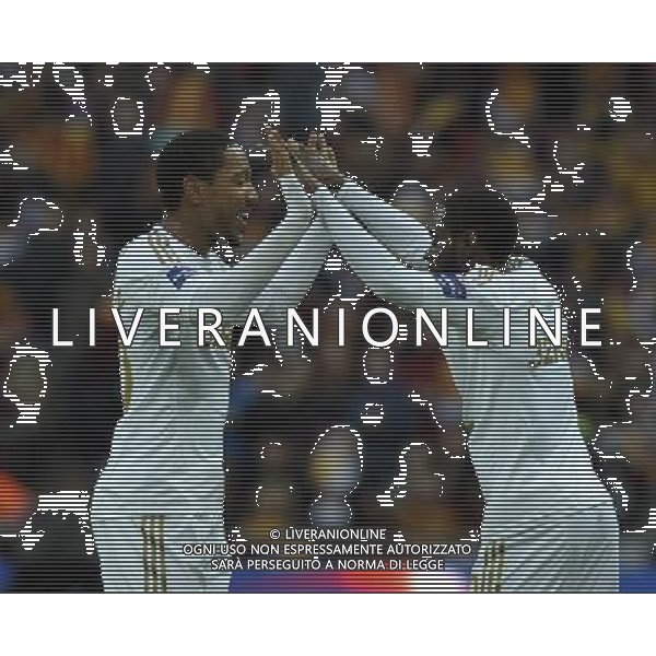 Wembley Stadium Bradford City v Swansea City Capital One Cup Final 24/02/2013 Nathan Dyer (Swansea) celebrates with Jonatyhan de Guzman after scoring first goal Photo: Roger Parker Fotosports International ©PHOTOSHOT/AGENZIA ALDO LIVERANI SAS - ITALY ONLY - EDITORIAL USE ONLY