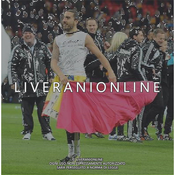 Wembley Stadium Bradford city v Swansea City (0-5) Capital One Cup Final 24/02/2013 Swansea\'s Chico Fiores, who did not play, celebrates by playing a matador routine after winnning the Capital One Cup Photo: Roger Parker Fotosports International ©PHOTOSHOT/AGENZIA ALDO LIVERANI SAS - ITALY ONLY - EDITORIAL USE ONLY
