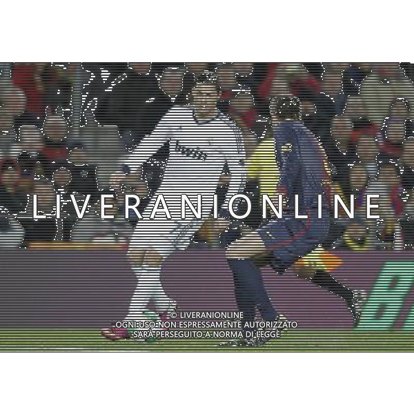 FC Barcelona\'s Gerard Pique (r) and Real Madrid\'s Cristiano Ronaldo during Copa del Rey - King\'s Cup semifinal second match.February 26,2013. (ALFAQUI/Acero) AG ALDO LVERANI S A S ONLY ITALY