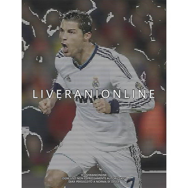 Real Madrid\'s Cristiano Ronaldo celebrates goal during Copa del Rey - King\'s Cup semifinal second match.February 26,2013. (ALFAQUI/Acero) AG ALDO LVERANI S A S ONLY ITALY