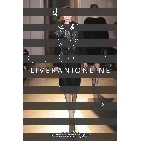 A model walks the runway during the Rue du Mail Ready-To-Wear Fall/Winter 2013 show as part of Paris Fashion Week on February 28, 2013 in Paris, France. ©Photoshot/AGENZIA ALDO LIVERANI SAS-ITALY ONLY - EDITORIAL USE ONLY