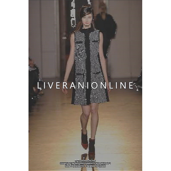 A model walks the runway during the Rue du Mail Ready-To-Wear Fall/Winter 2013 show as part of Paris Fashion Week on February 28, 2013 in Paris, France. ©Photoshot/AGENZIA ALDO LIVERANI SAS-ITALY ONLY - EDITORIAL USE ONLY