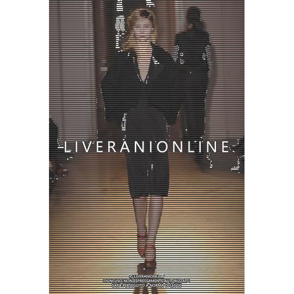 A model walks the runway during the Rue du Mail Ready-To-Wear Fall/Winter 2013 show as part of Paris Fashion Week on February 28, 2013 in Paris, France. ©Photoshot/AGENZIA ALDO LIVERANI SAS-ITALY ONLY - EDITORIAL USE ONLY