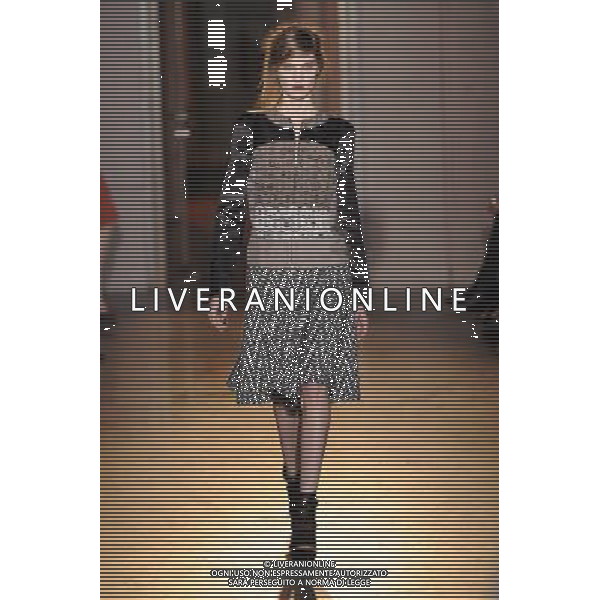 A model walks the runway during the Rue du Mail Ready-To-Wear Fall/Winter 2013 show as part of Paris Fashion Week on February 28, 2013 in Paris, France. ©Photoshot/AGENZIA ALDO LIVERANI SAS-ITALY ONLY - EDITORIAL USE ONLY