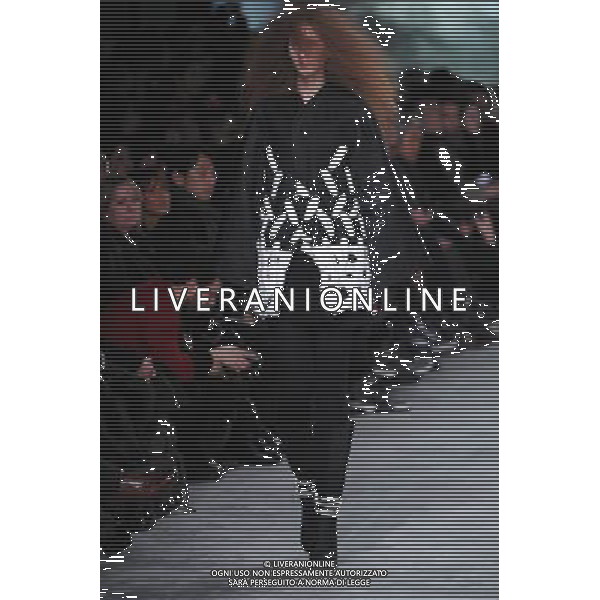 A model walks the runway at the Rick Owens Fall/Winter 2013 show as part of Paris Fashion Week on 28 February 2013 in Paris, France. ©Photoshot/AGENZIA ALDO LIVERANI SAS-ITALY ONLY - EDITORIAL USE ONLY