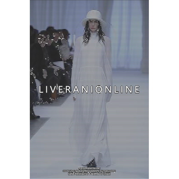 A model walks the runway during the Ann Demeulemeester Fall/Winter 2013-2014 ready-to-wear collection show, on February 28, 2013 in Paris. ©Photoshot/AGENZIA ALDO LIVERANI SAS-ITALY ONLY - EDITORIAL USE ONLY