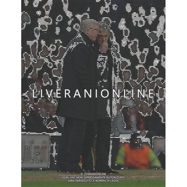 Jose Mourinho Manager has a quiet word with Manchester United\'s Manager Sir Alex Ferguson Real Madrid 2012/13 Manchester United V Real Madrid (1-2) 05/03/13 UEFA Champions League Round of 16-Second Leg Photo: Robin Parker Fotosports International AG ALDO LIVERANI S A S ONLY ITALY