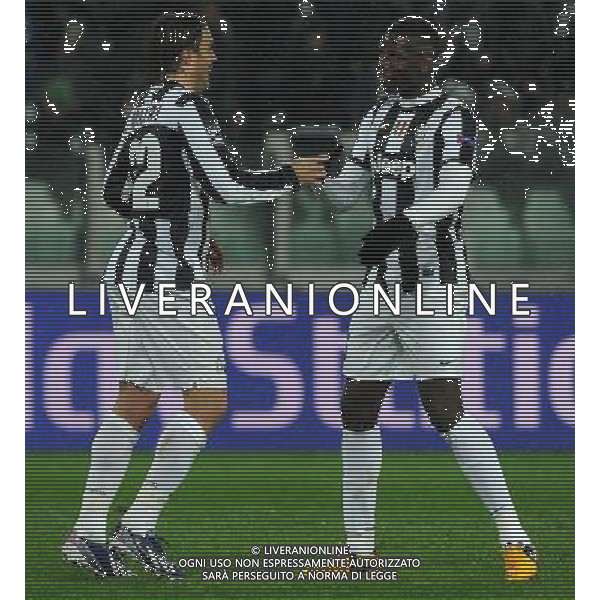 UEFA Champions League 2012/2013 Ottavi di Finale Ritorno Torino - 06.03.2013 Juventus-Celtic Nella Foto:matri esulta con pogba /Ph.Vitez-Ag. Aldo Liverani
