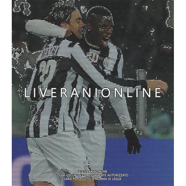 UEFA Champions League 2012/2013 Ottavi di Finale Ritorno Torino - 06.03.2013 Juventus-Celtic Nella Foto:matri esulta con pogba /Ph.Vitez-Ag. Aldo Liverani