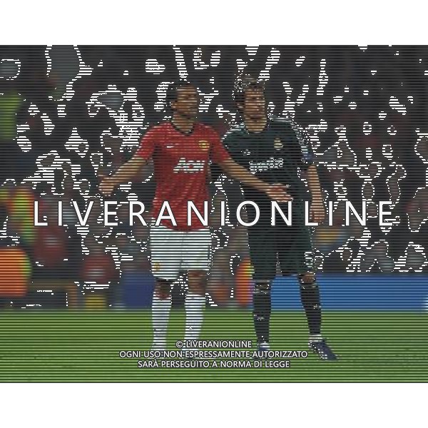 Nani complains to Referee Cuneyt Cakir after Red Card Manchester United 2012/13 Manchester United V Real Madrid (1-2) 05/03/13 UEFA Champions League Round of 16-Second Leg Photo: Robin Parker Fotosports International ©Photoshot/AGENZIA ALDO LIVERANI SAS-ITALY ONLY - EDITORIAL USE ONLY