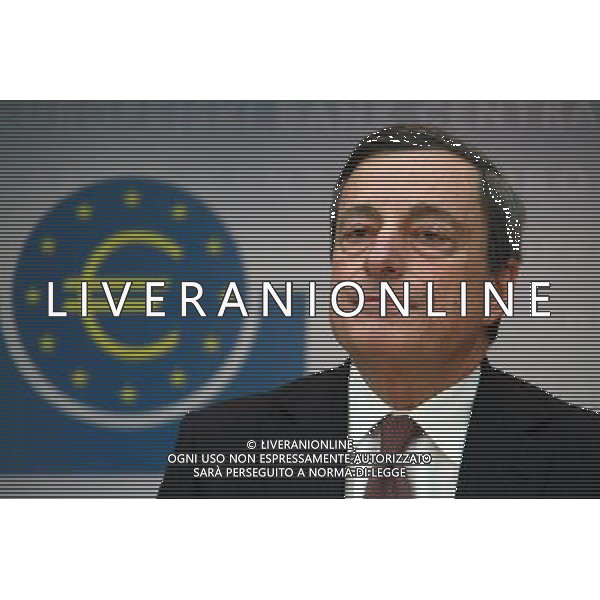 (130307) -- FRANKFURT, Mar. 07, 2013 () -- Mario Draghi, president of the European Central Bank (ECB), reacts during a news conference in Frankfurt, Germany, on March 7, 2013. The European Central Bank has left its benchmark interest rate unchanged at 0.75 percent. (/Shen Zhengning) (lm) ©Photoshot/AGENZIA ALDO LIVERANI SAS-ITALY ONLY - EDITORIAL USE ONLY