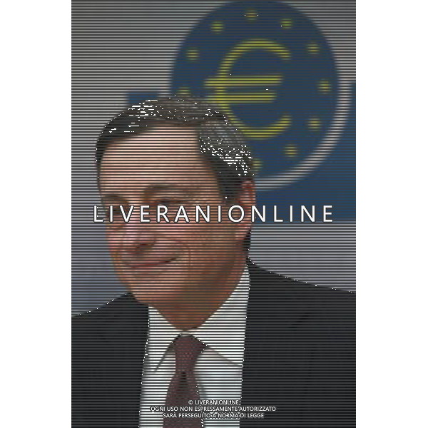 (130307) -- FRANKFURT, Mar. 07, 2013 () -- Mario Draghi, president of the European Central Bank (ECB), reacts during a news conference in Frankfurt, Germany, on March 7, 2013. The European Central Bank has left its benchmark interest rate unchanged at 0.75 percent. (/Shen Zhengning) (lm) ©Photoshot/AGENZIA ALDO LIVERANI SAS-ITALY ONLY - EDITORIAL USE ONLY