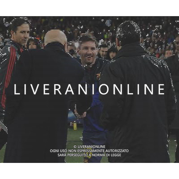 UEFA Champions League 2012/2013 Ottavi di Finale Ritorno Barcellona - 12.03.2013 Barcellona-Milan Nella Foto:messi saluta galliani /Ph.Vitez-Ag. Aldo Liverani