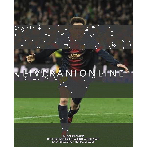 UEFA Champions League 2012/2013 Ottavi di Finale Ritorno Barcellona - 12.03.2013 Barcellona-Milan Nella Foto:messi esulta secondo gol /Ph.Vitez-Ag. Aldo Liverani