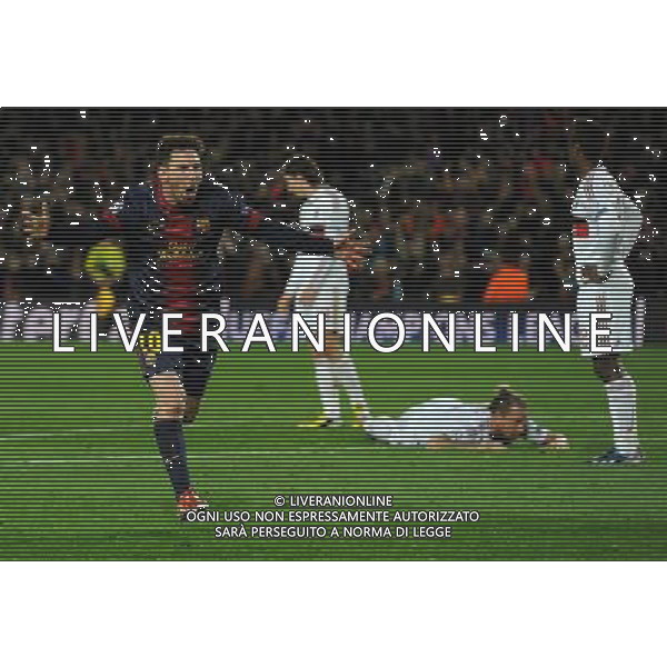 UEFA Champions League 2012/2013 Ottavi di Finale Ritorno Barcellona - 12.03.2013 Barcellona-Milan Nella Foto:messi esulta secondo gol /Ph.Vitez-Ag. Aldo Liverani