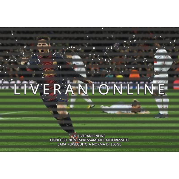 UEFA Champions League 2012/2013 Ottavi di Finale Ritorno Barcellona - 12.03.2013 Barcellona-Milan Nella Foto:messi esulta secondo gol /Ph.Vitez-Ag. Aldo Liverani