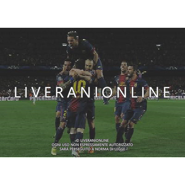 UEFA Champions League 2012/2013 Ottavi di Finale Ritorno Barcellona - 12.03.2013 Barcellona-Milan Nella Foto:messi esulta secondo gol /Ph.Vitez-Ag. Aldo Liverani