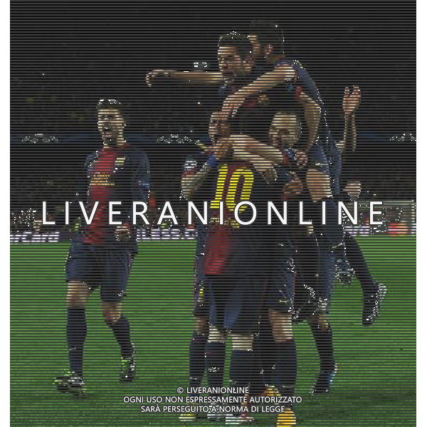 UEFA Champions League 2012/2013 Ottavi di Finale Ritorno Barcellona - 12.03.2013 Barcellona-Milan Nella Foto:messi esulta secondo gol /Ph.Vitez-Ag. Aldo Liverani