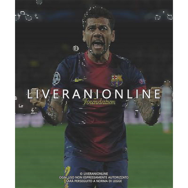 UEFA Champions League 2012/2013 Ottavi di Finale Ritorno Barcellona - 12.03.2013 Barcellona-Milan Nella Foto:dani alves esulta /Ph.Vitez-Ag. Aldo Liverani