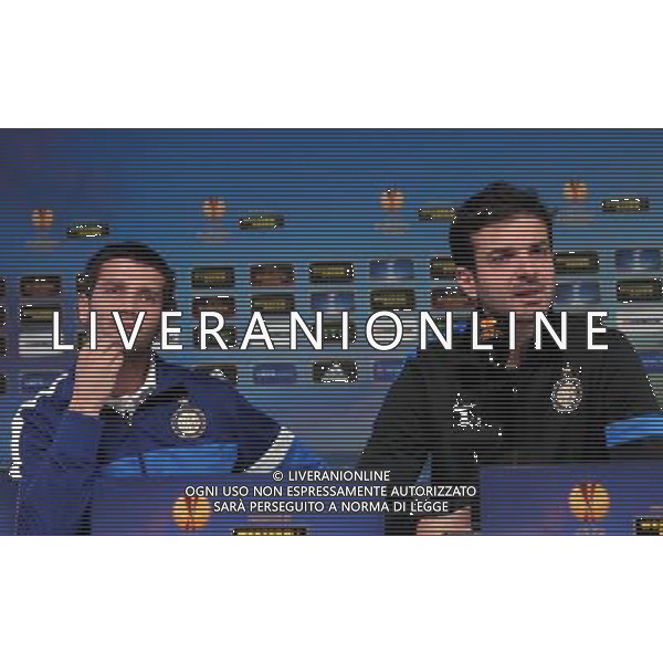 APPIANO GENTILE (CO) 13/3/2013 CONFERENZA STAMPA STAMPA INTER PER LA PARTITA DI EUROPA LEAGUE: -INTER vs TOTTENHAM- NELLA FOTO ANDREA STRAMACCIONI E CHRISTIAN CHIVU FOTO ROMANO/AG ALDO LIVERANI S.A.S.