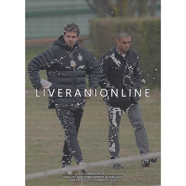 APPIANO GENTILE (CO) 13/3/2013 ALLENAMENTO DELL\' INTER PER LA PARTITA DI EUROPA LEAGUE CONTRO IL TOTTENHAM NELLA FOTO ANDREA STRAMACCIONI E IVAN CORDOBA FOTO ROMANO/AG ALDO LIVERANI