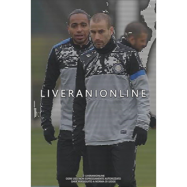 APPIANO GENTILE (CO) 13/3/2013 ALLENAMENTO DELL\' INTER PER LA PARTITA DI EUROPA LEAGUE CONTRO IL TOTTENHAM NELLA FOTO PALACIO E PEREIRA FOTO ROMANO/AG ALDO LIVERANI