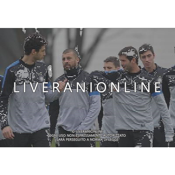 APPIANO GENTILE (CO) 13/3/2013 ALLENAMENTO DELL\' INTER PER LA PARTITA DI EUROPA LEAGUE CONTRO IL TOTTENHAM NELLA FOTO ANDREA RANOCCHIA WALTER SAMUEL E CHRISTIAN CHIVU FOTO ROMANO/AG ALDO LIVERANI