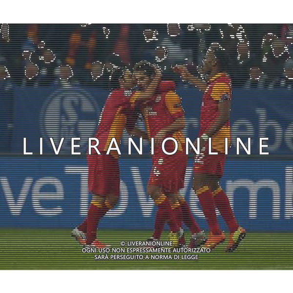 UEFA Champions League second match between Schalke 04 and Galatasaray at Veltins arena in Gelsenkirchen, Germany 12.03.2013 Pictured: Selcuk Inan, Hamit Altintop and Didier Drogba of Galatasaray. ©PHOTOSHOT/AGENZIA ALDO LIVERANI SAS - ITALY ONLY - EDITORIAL USE ONLY