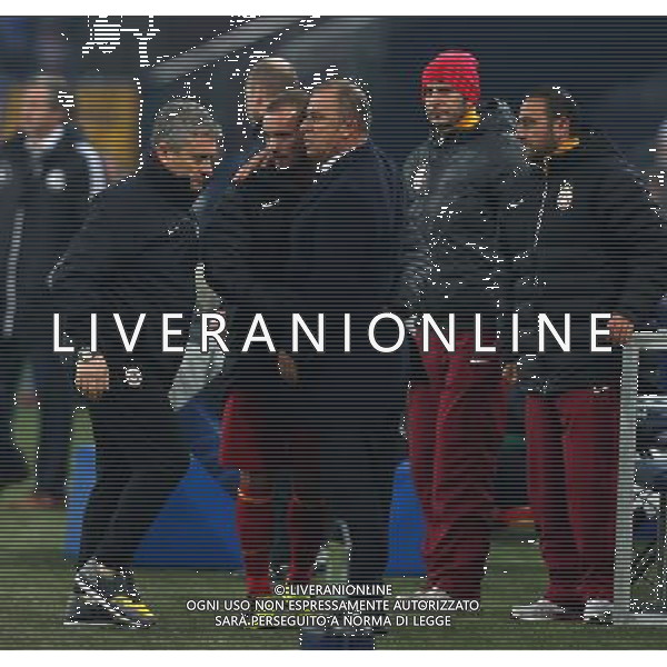 UEFA Champions League second match between Schalke 04 and Galatasaray at Veltins arena in Gelsenkirchen, Germany 12.03.2013 Match Scored: Schalke 04 (2) - Galatasaray (3) Pictured: Coach Fatih Terim and Wesley Sneijder of Galatasaray. ©PHOTOSHOT/AGENZIA ALDO LIVERANI SAS - ITALY ONLY - EDITORIAL USE ONLY
