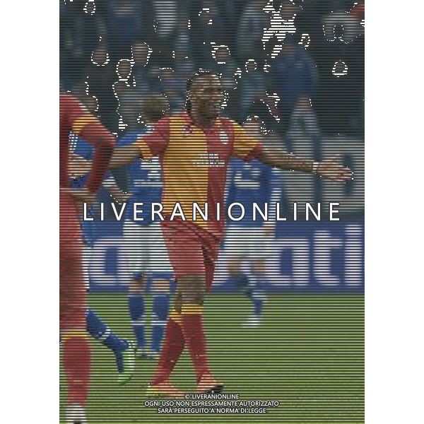 (130313) -- GELSENKIRCHEN, March 13, 2013 () -- Didier Drogba of Galatasaray celebrates after the UEFA Champions League eighth-final match against FC Schalke 04 at Veltins Arena in Gelsenkirchen, west Germany, March 12, 2013. Galatasaray won 3-2 and entered the quarterfinal.(/Ma Ning) (ql) cphotoshot/AGENZIA ALDO LIVERANI SAS - ITALY ONLY - EDITORIAL USE ONLY