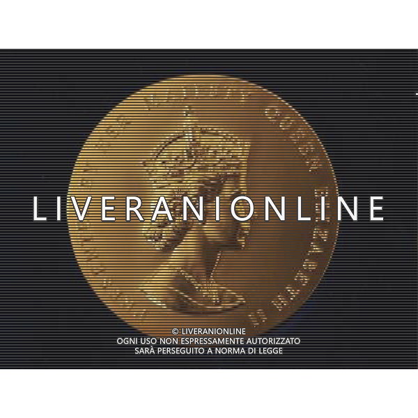 A view of the obverse side of the Queen\'s Gold Medal for Poetry. /AGENZIA ALDO LIVERANI SAS/ITALY ONLY - EDITORIAL USE ONLY