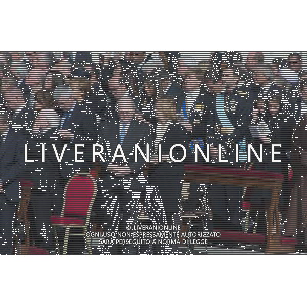 Citta del Vaticano, 19 03 2013. Piazza S.Pietro, Messa di inizio ministero di Papa Francesco. da destra Letizia Ortiz e il Principe Felipe di Borbone di Spagna e al loro fianco i Principi d\'Olanda Maxima e Willem-Alexander. å©Flavio Ianniello /AGENZIA ALDO LIVERANI SAS