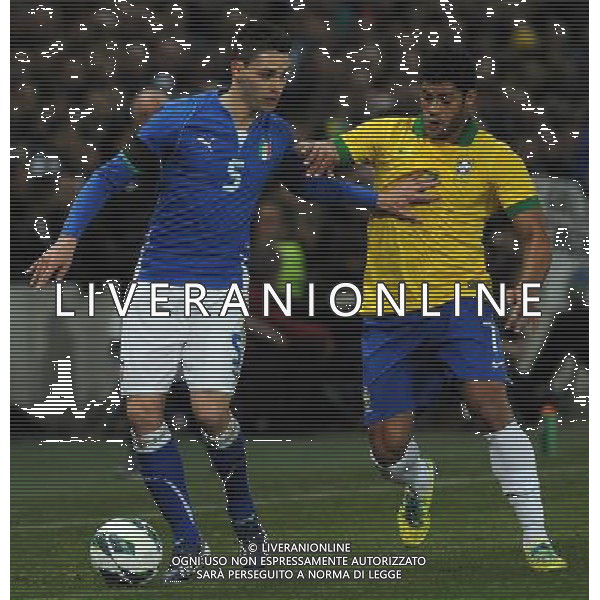 Gara Amichevole Ginevra (Svizzera) - 21.03.2013 Italia-Brasile Nella Foto:de sciglio hulk /Ph.Vitez-Ag. Aldo Liverani