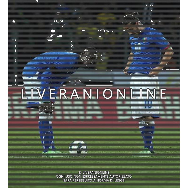 Gara Amichevole Ginevra (Svizzera) - 21.03.2013 Italia-Brasile Nella Foto:delusione balotelli e osvaldo /Ph.Vitez-Ag. Aldo Liverani