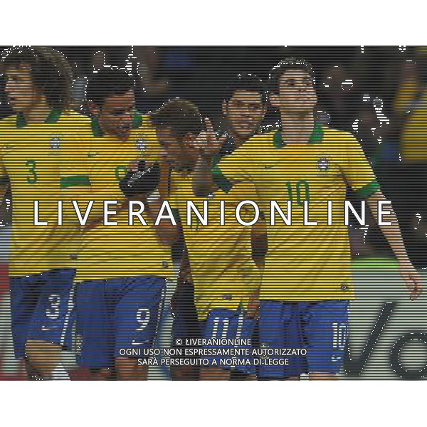 Gara Amichevole Ginevra (Svizzera) - 21.03.2013 Italia-Brasile Nella Foto:oscar esulta /Ph.Vitez-Ag. Aldo Liverani