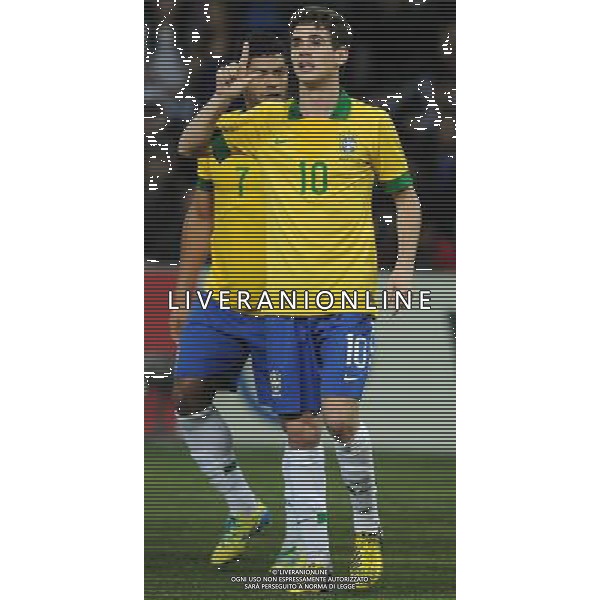 Gara Amichevole Ginevra (Svizzera) - 21.03.2013 Italia-Brasile Nella Foto:oscar esulta /Ph.Vitez-Ag. Aldo Liverani