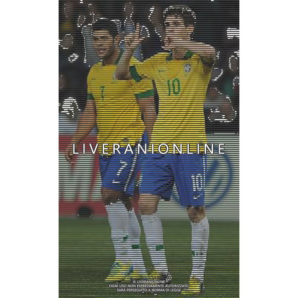 Gara Amichevole Ginevra (Svizzera) - 21.03.2013 Italia-Brasile Nella Foto:oscar esulta /Ph.Vitez-Ag. Aldo Liverani