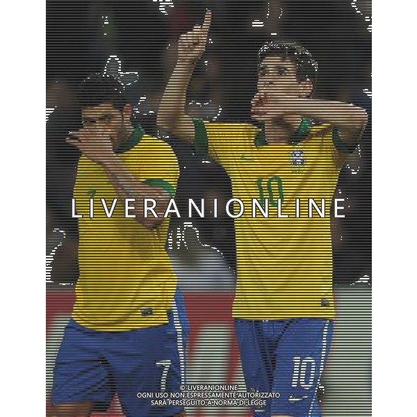 Gara Amichevole Ginevra (Svizzera) - 21.03.2013 Italia-Brasile Nella Foto:oscar esulta /Ph.Vitez-Ag. Aldo Liverani