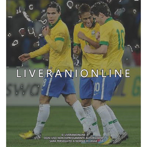 Gara Amichevole Ginevra (Svizzera) - 21.03.2013 Italia-Brasile Nella Foto:oscar esulta con neymar /Ph.Vitez-Ag. Aldo Liverani