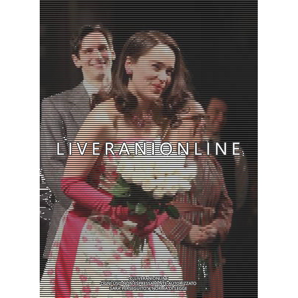 March 20, 2013 Emilia Clarke and Cory Michael Smith curtain call at Breakfast at Tiffany\'s opening night on Broadway at the Cort Theatre in New York City.Credit:RW/MediaPunch Inc. SNIADANIE U TIFFANIEGO NA BRODWAYU FOT. MEDIAPUNCH/NEWSPIX.PL US, FRANCE AND GERMANY OUT !!! --- Newspix.pl /AGENZIA ALDO LIVERANI SAS/ITALY ONLY - EDITORIAL USE ONLY *** Local Caption *** www.newspix.pl mail us: info@newspix.pl call us: 0048 022 23 22 222 --- Polish Picture Agency by Ringier Axel Springer Poland