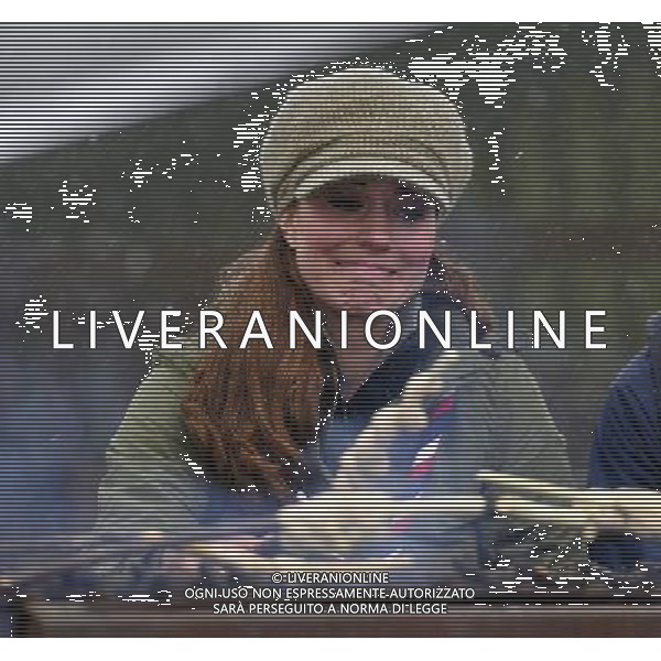 Staff picture from: Andy Stenning..Duchess of Cambridge, Kate Middleton at Great Tower Scout camp,, Cumbria braving the snow and making bread twists /AGENZIA ALDO LIVERANI SAS=ITALY ONLY - EDITORIAL USE ONLY