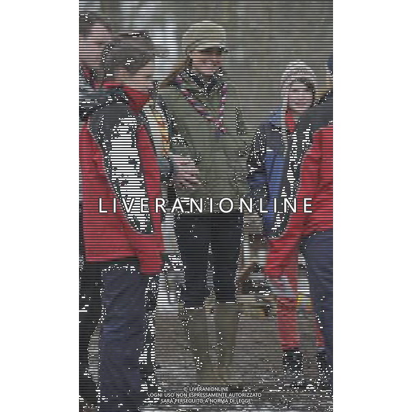 Staff picture from: Andy Stenning..Duchess of Cambridge, Kate Middleton at Great Tower Scout camp,, Cumbria braving the snow and making bread twists AG ALDO LIVERANI S A S ONLY ITALY
