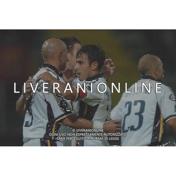 parma-maribor Coppa Uefa 16/08/04 nella foto esultanza dopo il gol di maccarone massimo foto marco luzzani/ag aldo liverani