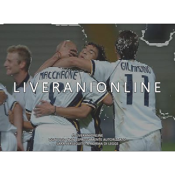 Parma 16-09-2004 Coppa UEFA 2004/05 Parma-Maribor 3:2 nella foto maccarone esulta co n gilardino e bolano ph marco Luzzani/ag aldo liverani s.a.s.