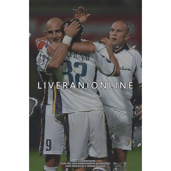 Parma 16-09-2004 Coppa UEFA 2004/05 Parma-Maribor 3:2 nella foto marchionni esulta con maccarone ph marco Luzzani/ag aldo liverani s.a.s.