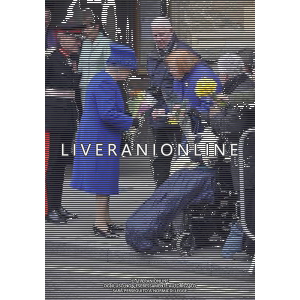 Her Majesty The Queen, accompanied by His Royal Highness The Duke of Edinburgh will attend the Royal Maundy Service at Christ Church Cathedral then onto to a reception at the Deanery and then lunch as guests of Oriel College - ©photoshot/AGENZIA ALDO LIVERANI SAS - ITALY ONLY - REALI INGLESI: La Regina ELISABETTA II, con il marito Filippo Duca di Edimburgo al Royal Service Santo alla Christ Church Cathedral poi su di un ricevimento presso il Decanato e poi pranzo come ospiti di Oriel College