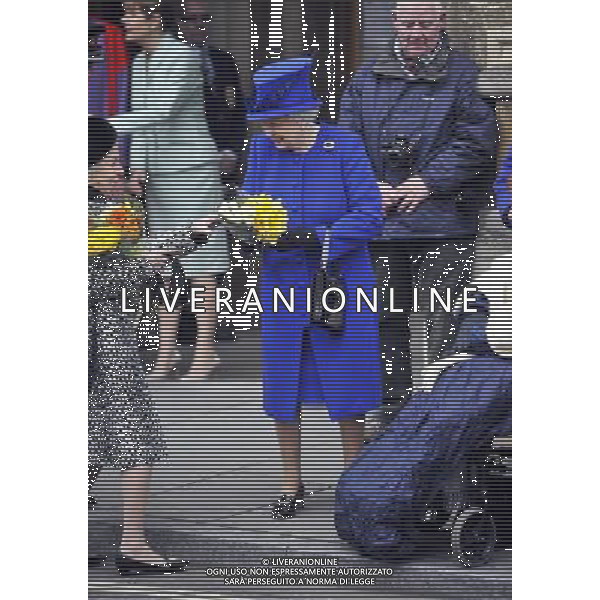 Her Majesty The Queen, accompanied by His Royal Highness The Duke of Edinburgh will attend the Royal Maundy Service at Christ Church Cathedral then onto to a reception at the Deanery and then lunch as guests of Oriel College - ©photoshot/AGENZIA ALDO LIVERANI SAS - ITALY ONLY - REALI INGLESI: La Regina ELISABETTA II, con il marito Filippo Duca di Edimburgo al Royal Service Santo alla Christ Church Cathedral poi su di un ricevimento presso il Decanato e poi pranzo come ospiti di Oriel College