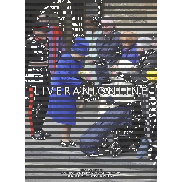 Her Majesty The Queen, accompanied by His Royal Highness The Duke of Edinburgh will attend the Royal Maundy Service at Christ Church Cathedral then onto to a reception at the Deanery and then lunch as guests of Oriel College - ©photoshot/AGENZIA ALDO LIVERANI SAS - ITALY ONLY - REALI INGLESI: La Regina ELISABETTA II, con il marito Filippo Duca di Edimburgo al Royal Service Santo alla Christ Church Cathedral poi su di un ricevimento presso il Decanato e poi pranzo come ospiti di Oriel College