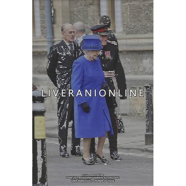 Her Majesty The Queen, accompanied by His Royal Highness The Duke of Edinburgh will attend the Royal Maundy Service at Christ Church Cathedral then onto to a reception at the Deanery and then lunch as guests of Oriel College - ©photoshot/AGENZIA ALDO LIVERANI SAS - ITALY ONLY - REALI INGLESI: La Regina ELISABETTA II, con il marito Filippo Duca di Edimburgo al Royal Service Santo alla Christ Church Cathedral poi su di un ricevimento presso il Decanato e poi pranzo come ospiti di Oriel College