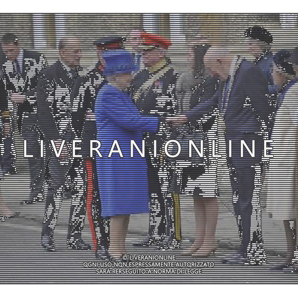 Her Majesty The Queen, accompanied by His Royal Highness The Duke of Edinburgh will attend the Royal Maundy Service at Christ Church Cathedral then onto to a reception at the Deanery and then lunch as guests of Oriel College - ©photoshot/AGENZIA ALDO LIVERANI SAS - ITALY ONLY - REALI INGLESI: La Regina ELISABETTA II, con il marito Filippo Duca di Edimburgo al Royal Service Santo alla Christ Church Cathedral poi su di un ricevimento presso il Decanato e poi pranzo come ospiti di Oriel College